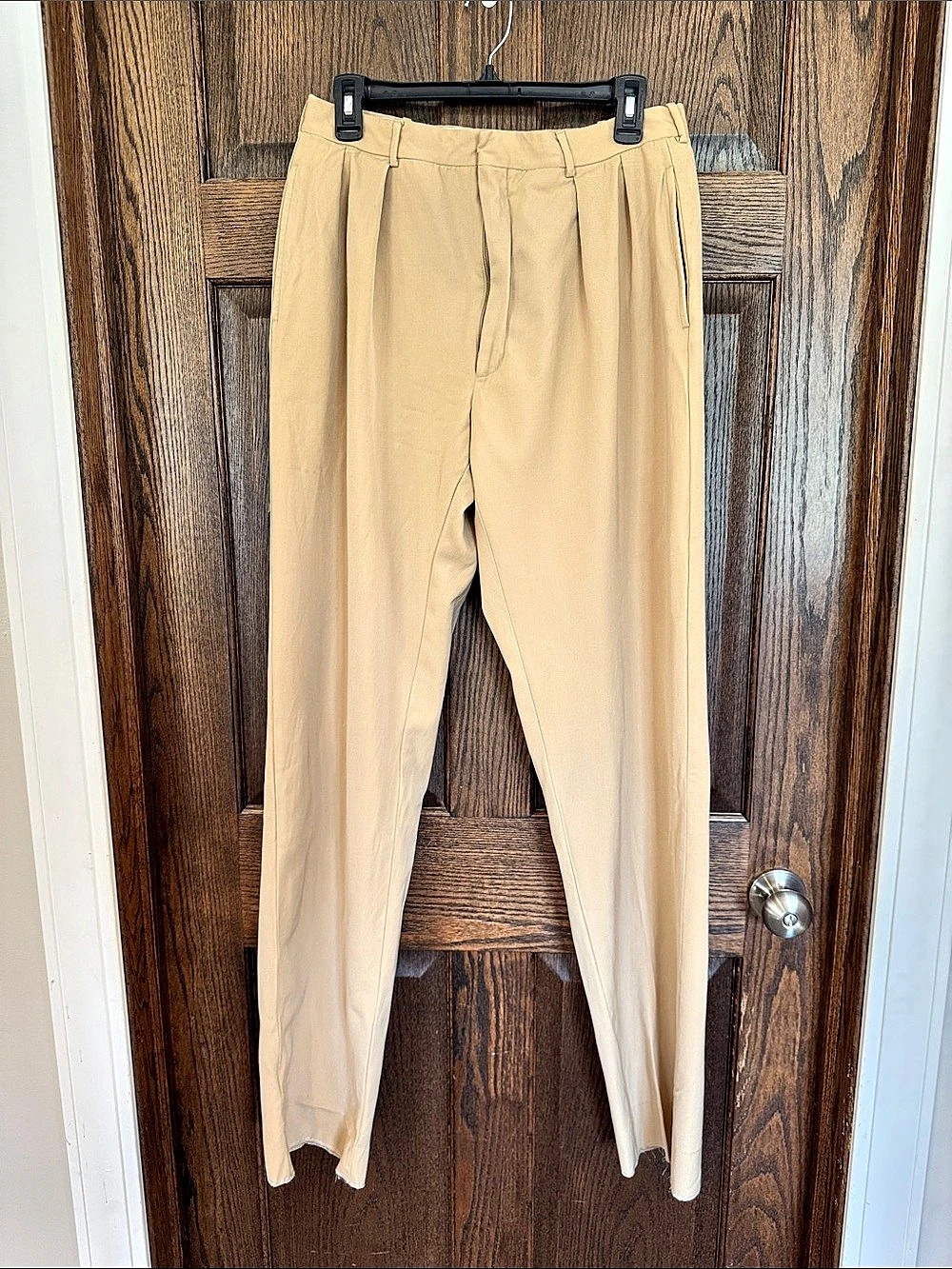 Vintage Polo Ralph Lauren Made in Italy Pleated Khaki Trousers 30x35